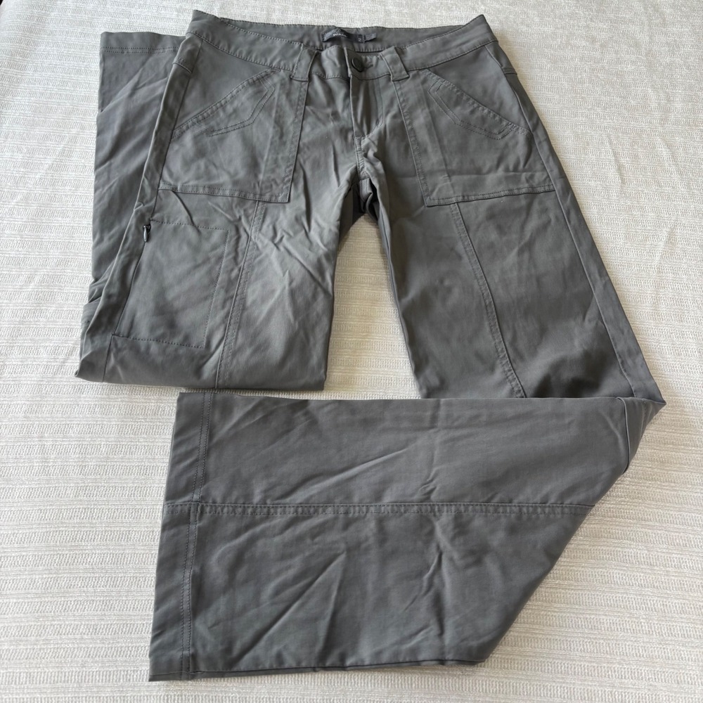 Prana Halle Convertible Hiking Pants Gray Zip Off Cargo Trousers Womens 2